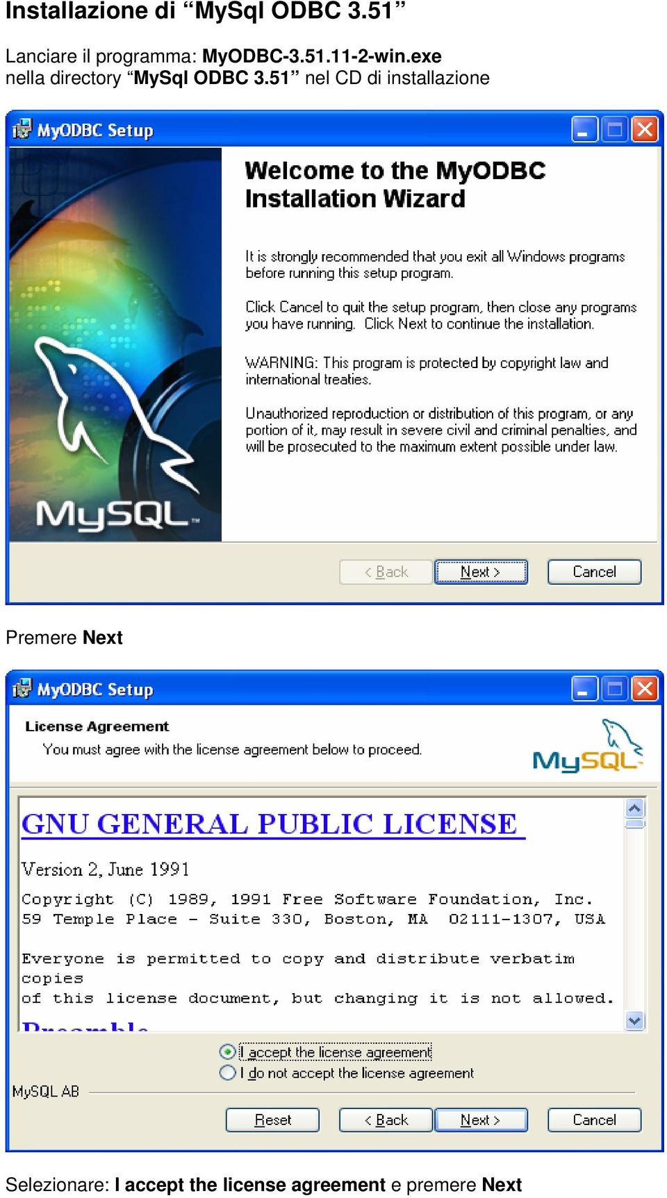 exe nella directory MySql ODBC 3.