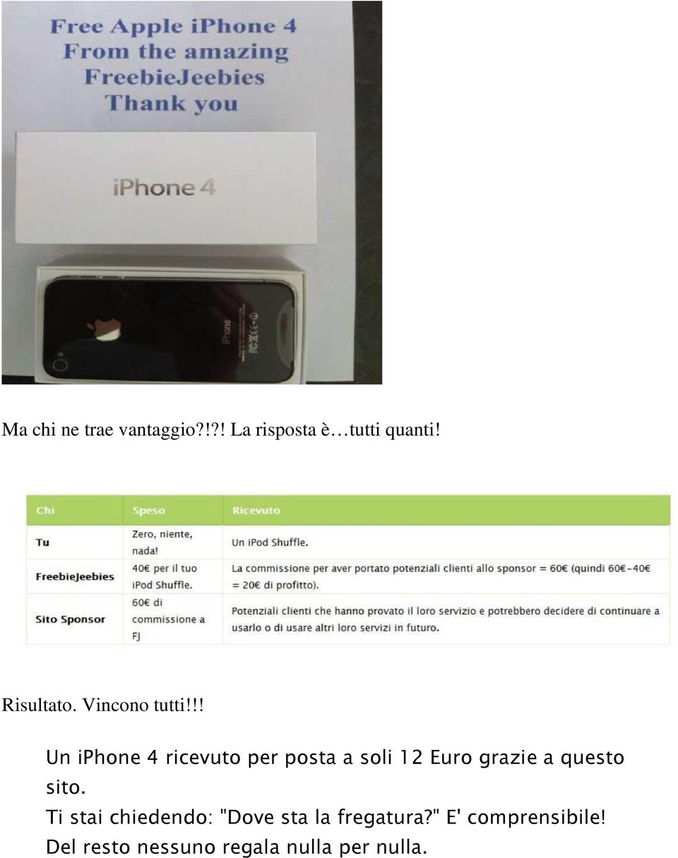 !! Un iphone 4 ricevuto per posta a soli 12 Euro grazie a