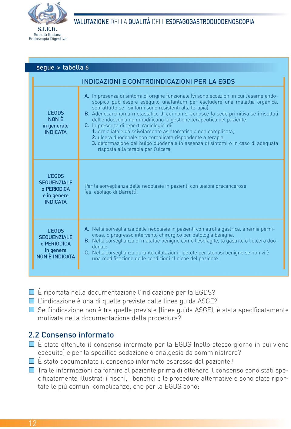 alla terapia). B. Adenocarcinoma metastatico di cui non si conosce la sede primitiva se i risultati dell endoscopia non modificano la gestione terapeutica del paziente. C.