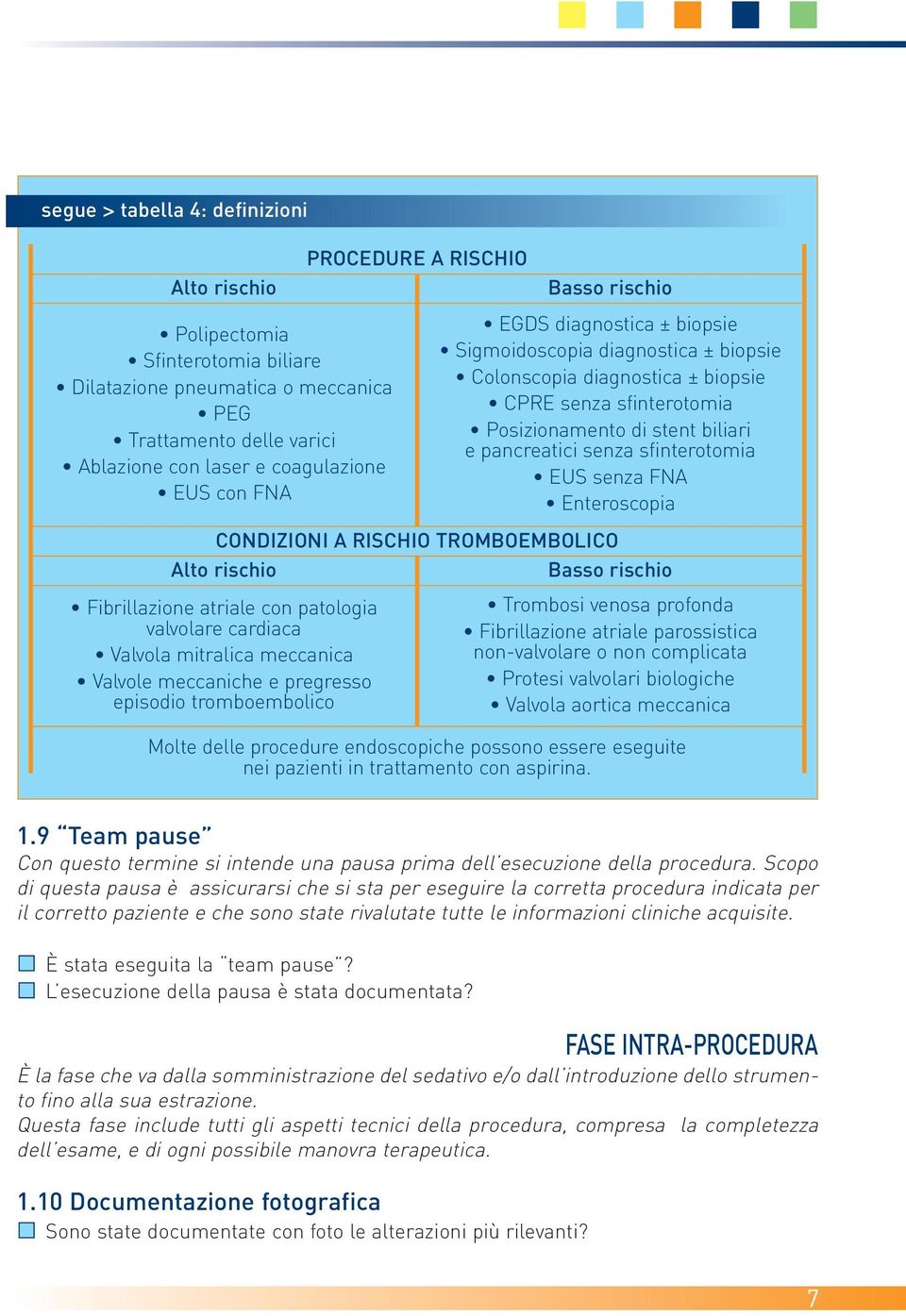 sfinterotomia EUS senza FNA Enteroscopia CONDIZIONI A RISCHIO TROMBOEMBOLICO Alto rischio Basso rischio Fibrillazione atriale con patologia valvolare cardiaca Valvola mitralica meccanica Valvole