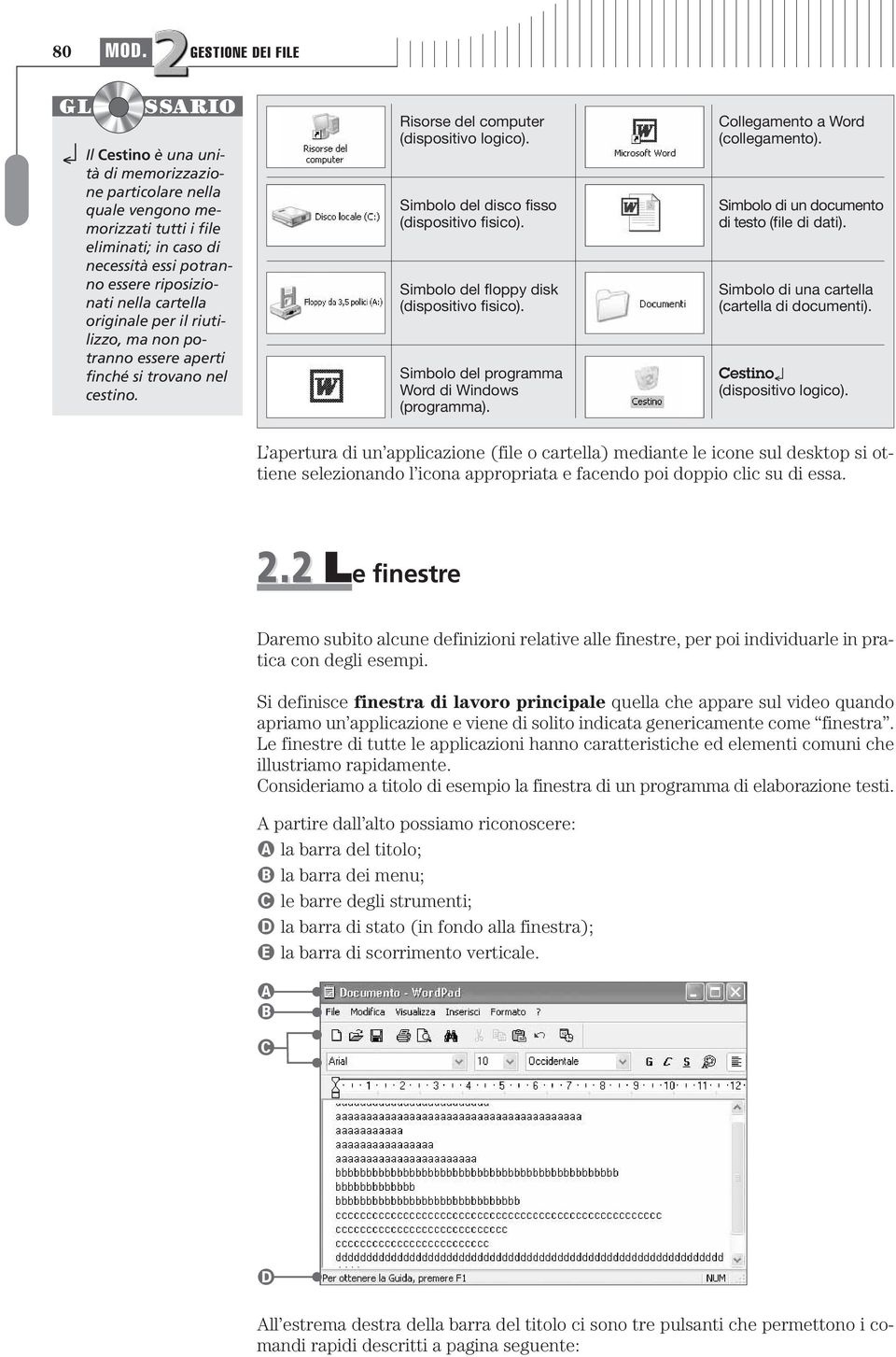 originle per il riutilizzo, m non potrnno essere perti finhé si trovno nel estino. Risorse el omputer (ispositivo logio). Simolo el iso fisso (ispositivo fisio).