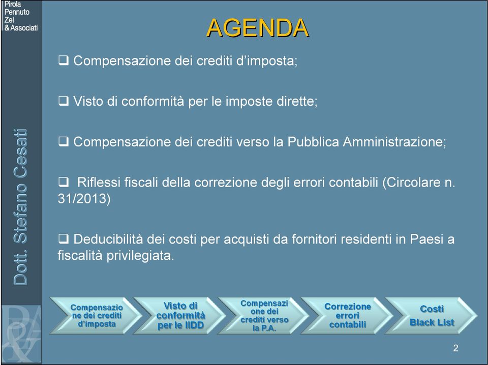 fiscali della correzione degli errori contabili (Circolare n.