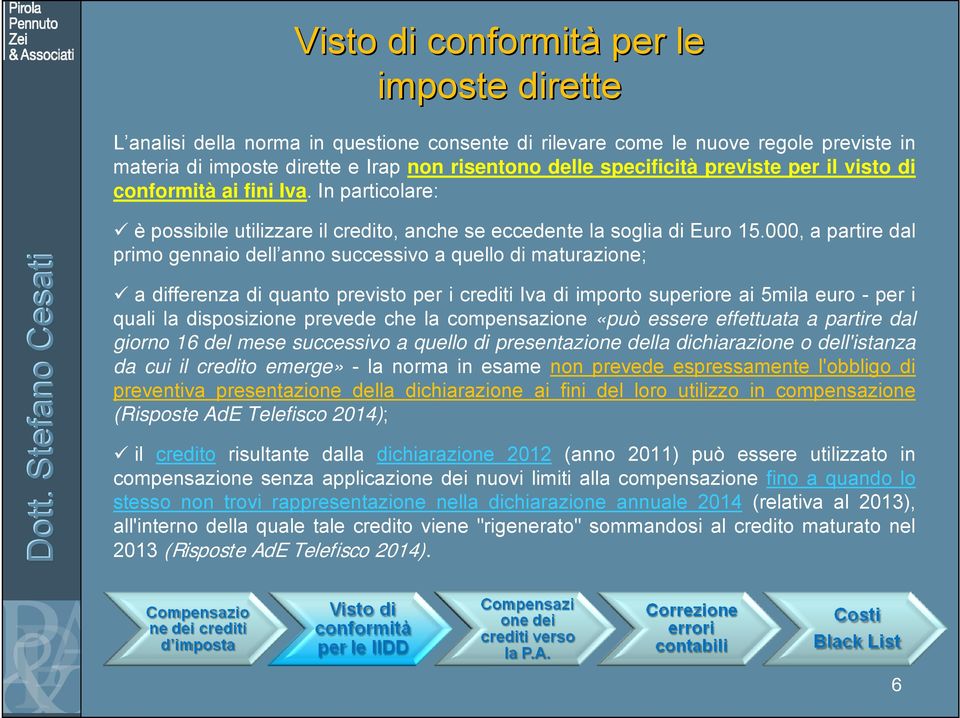 000, a partire dal primo gennaio dell anno successivo a quello di maturazione; a differenza di quanto previsto per i crediti Iva di importo superiore ai 5mila euro - per i quali la disposizione