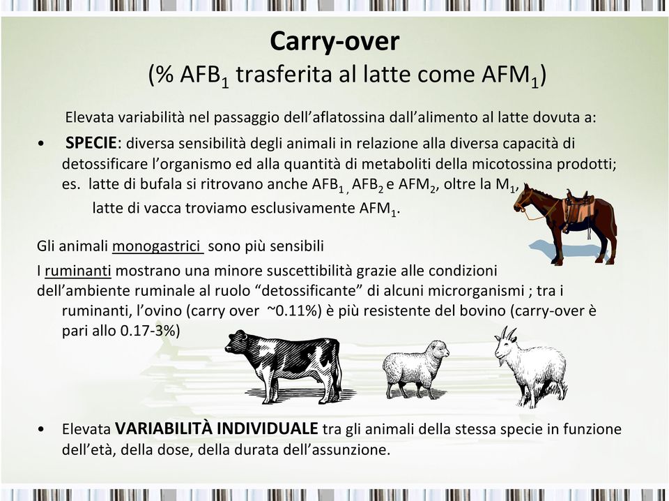 latte di bufala si ritrovano anche AFB 1, AFB 2 e AFM 2, oltre la M 1, latte di vacca troviamo esclusivamente AFM 1.