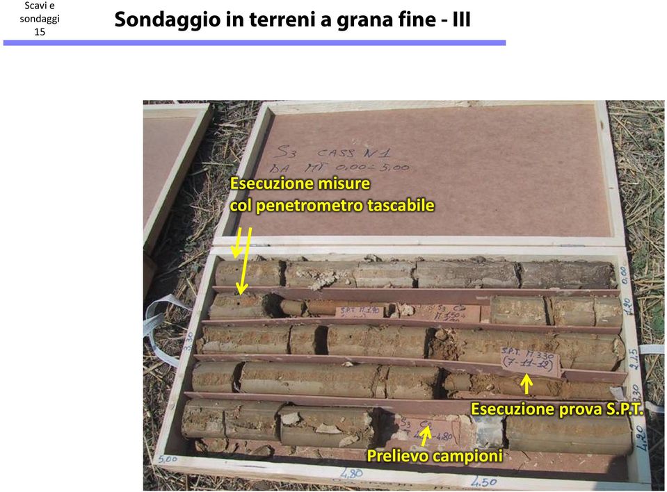 Esecuzione misure col penetrometro