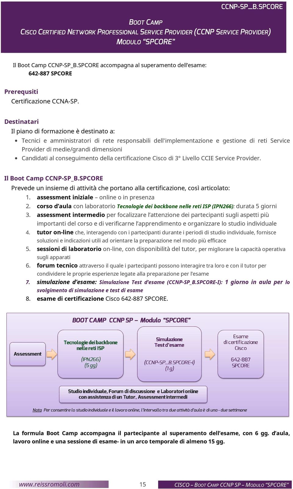 Destinatari Il piano di formazione è destinato a: Tecnici e amministratori di rete responsabili dell'implementazione e gestione di reti Service Provider di medie/grandi dimensioni Candidati al