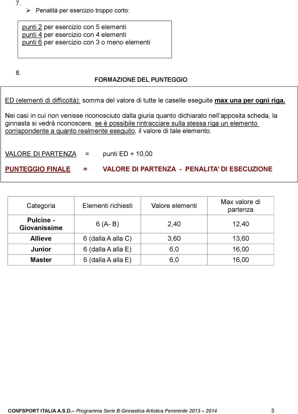 Nei ED casi (elementi in cui non di difficoltà): venisse riconosciuto somma del dalla valore giuria di tutte quanto le dichiarato caselle eseguite nell apposita max scheda, una per la ogni riga.