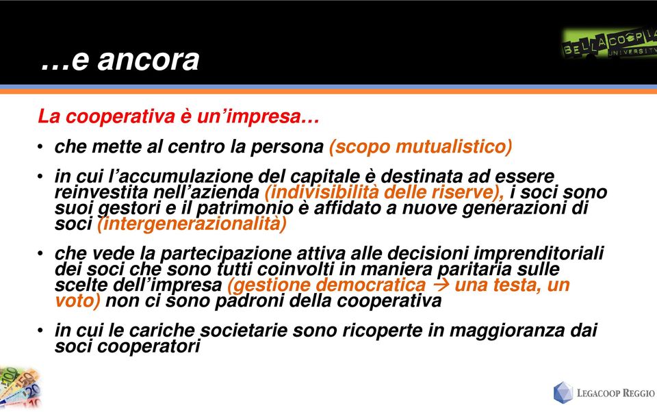 (intergenerazionalità) che vede la partecipazione attiva alle decisioni imprenditoriali dei soci che sono tutti coinvolti in maniera paritaria sulle