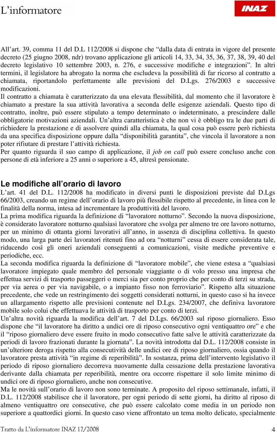 settembre 2003, n. 276, e successive modifiche e integrazioni.