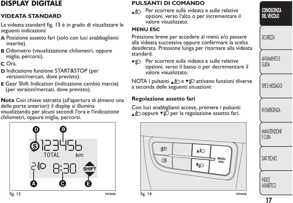 E Gear Shift Indication (indicazione cambio marcia) (per versioni/mercati, dove previsto).