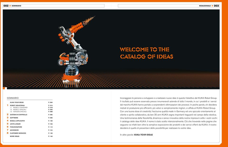 140 Incoraggiare le persone a sviluppare e a realizzare nuove idee: è questo l obiettivo del KUKA Robot Group.