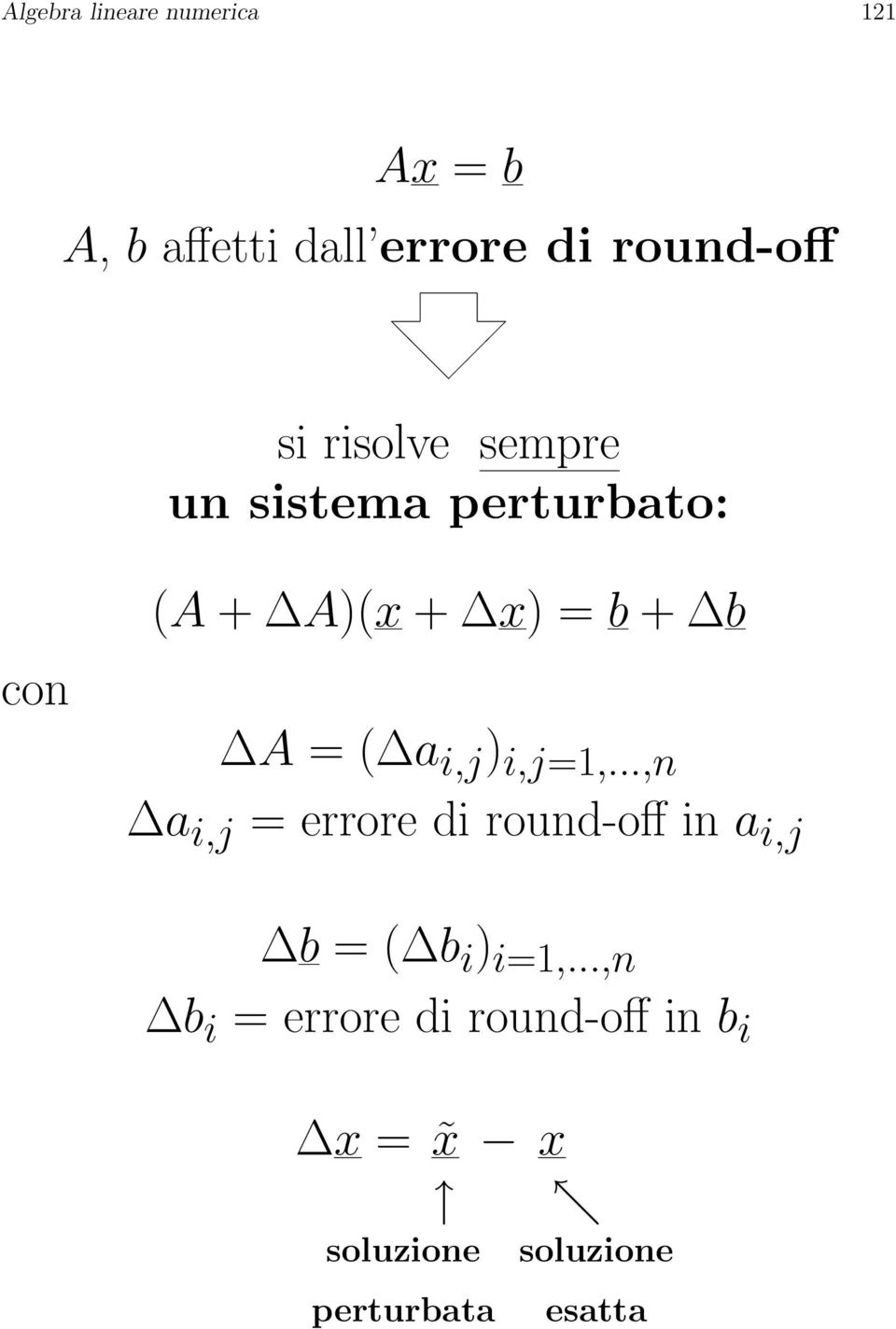 ) i,j=1,...,n a i,j = errore di round-off in a i,j b = ( b i ) i=1,.