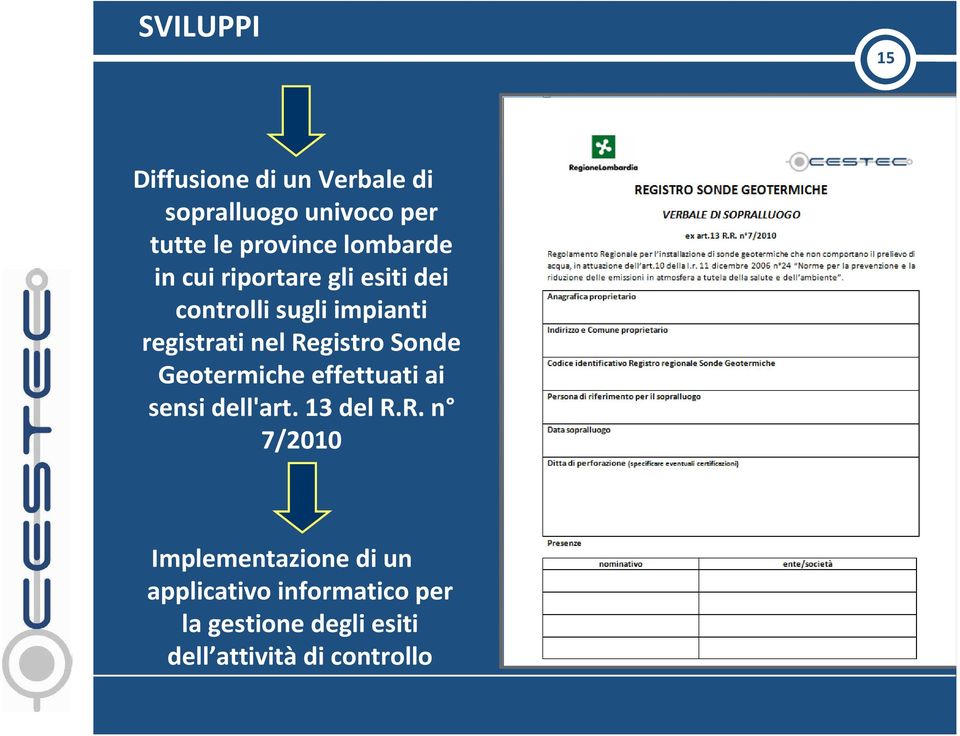 Registro Sonde Geotermiche effettuati ai sensi dell'art. 13 del R.R. n 7/2010