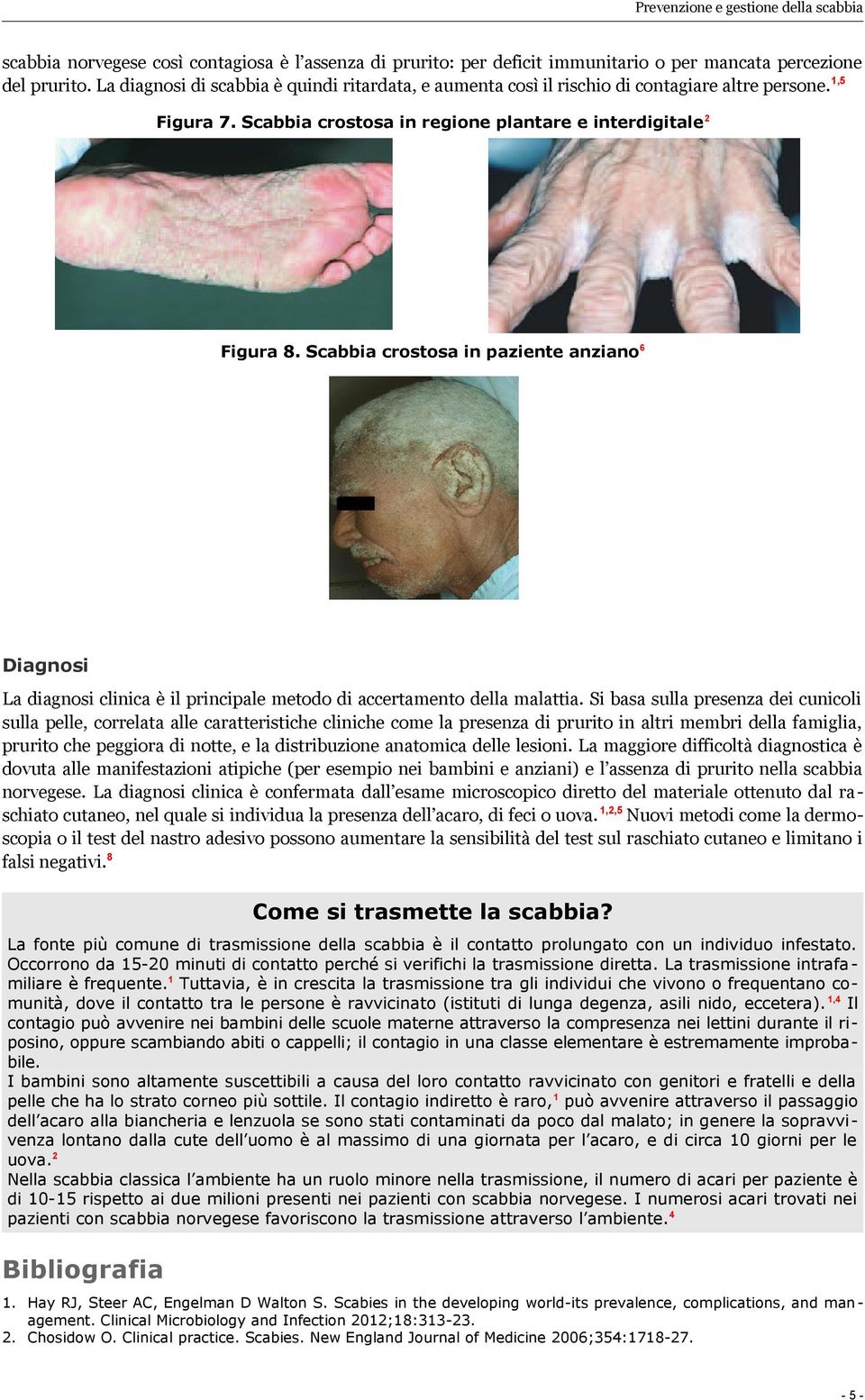 Scabbia crostosa in paziente anziano 6 Diagnosi La diagnosi clinica è il principale metodo di accertamento della malattia.