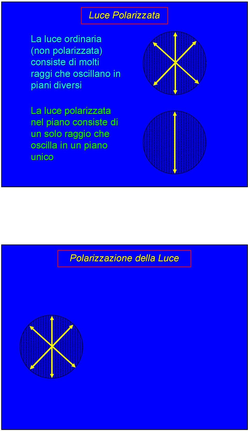 polarizzata nel piano consiste di un solo raggio che