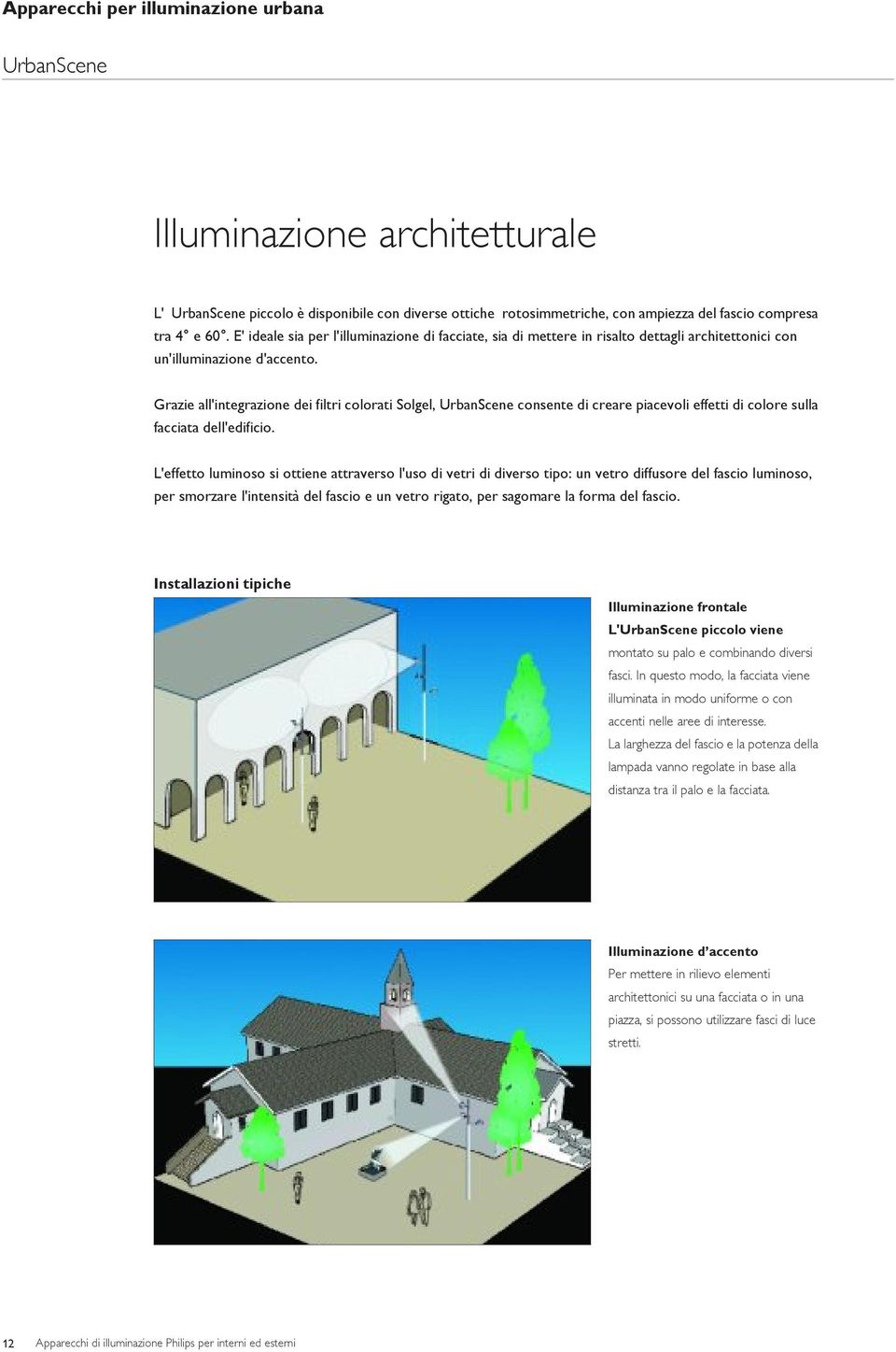 Grazie all'integrazione dei filtri colorati Solgel, UrbanScene consente di creare piacevoli effetti di colore sulla facciata dell'edificio.