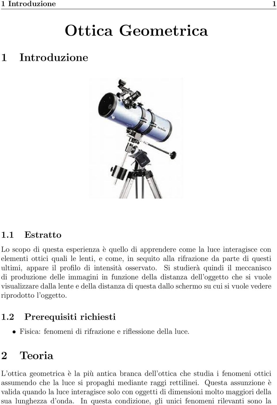 profilo di intensità osservato.