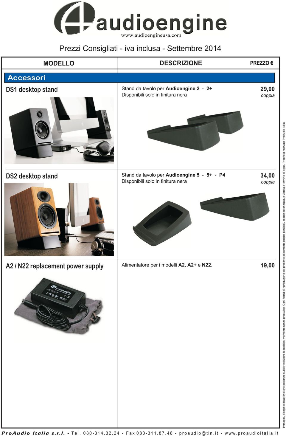 tavolo per Audioengine 5-5+ - P4 Disponibili solo in finitura nera 34,00