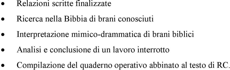 brani biblici Analisi e conclusione di un lavoro