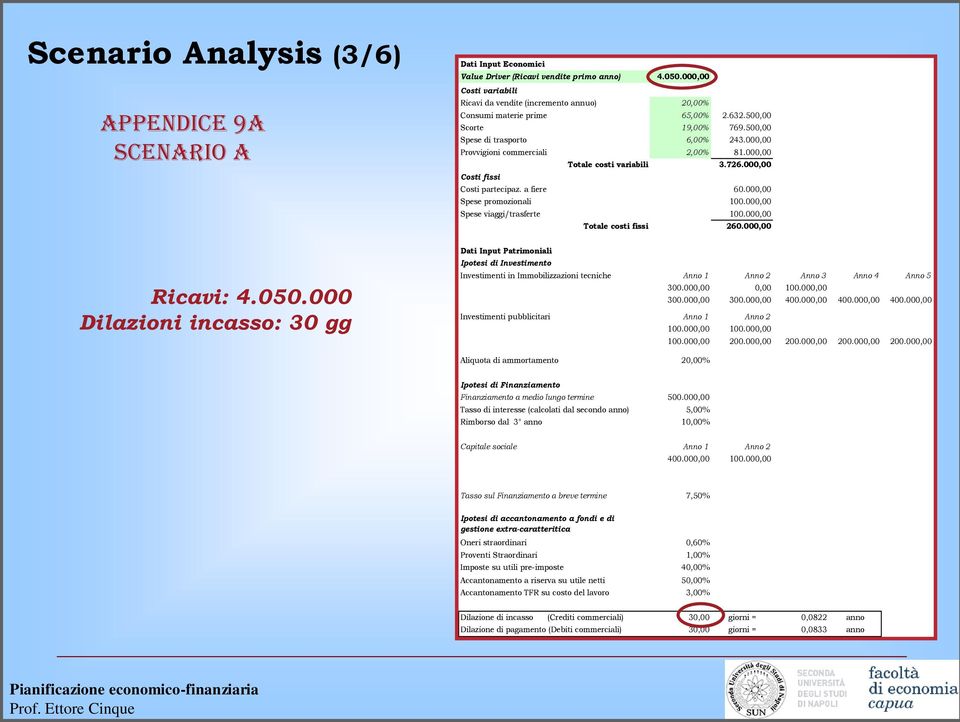 000,00 Spese promozionali 100.000,00 Spese viaggi/trasferte 100.000,00 Totale costi fissi 260.