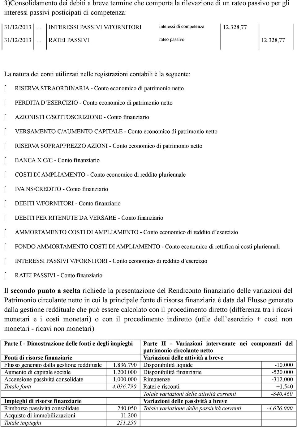 328,77 La natura dei conti utilizzati nelle registrazioni contabili è la seguente: RISERVA STRAORDINARIA - Conto economico di patrimonio netto PERDITA D ESERCIZIO - Conto economico di patrimonio