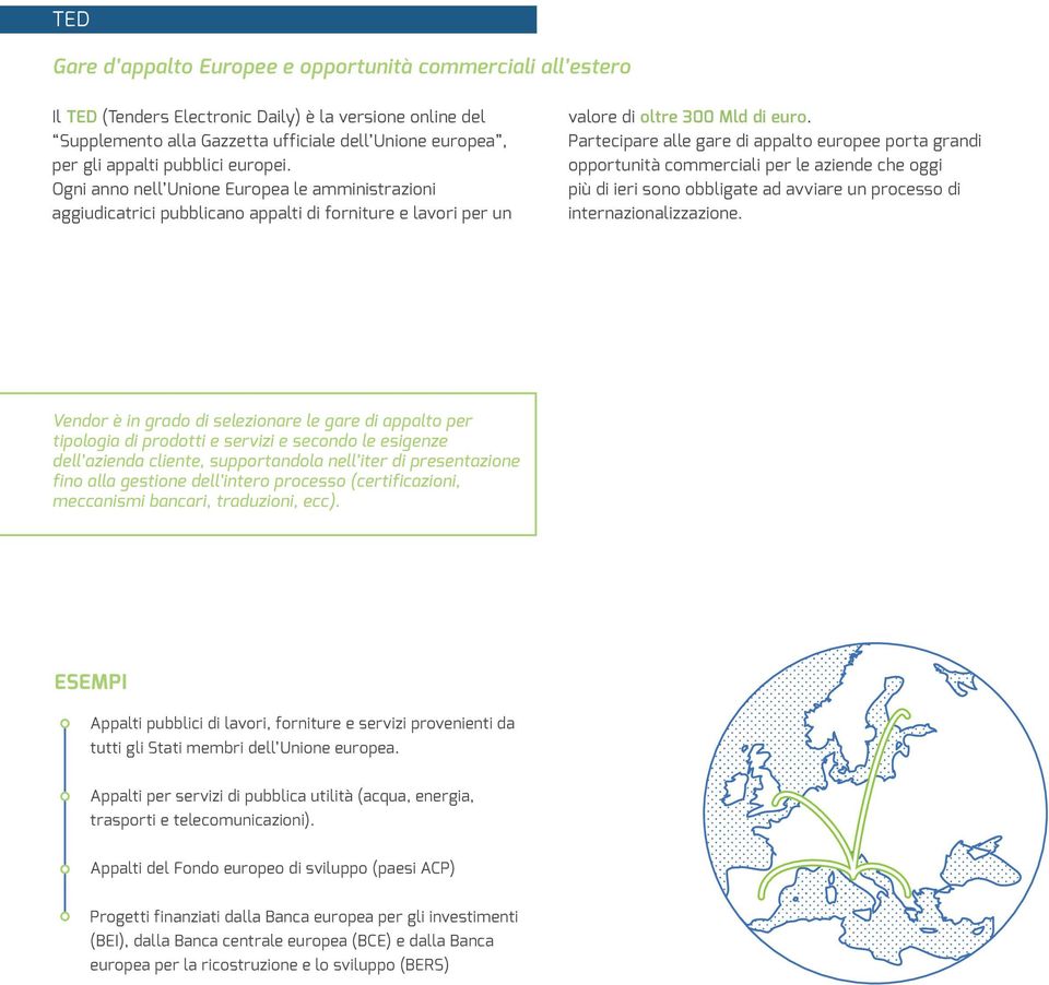 Partecipare alle gare di appalto europee porta grandi opportunità commerciali per le aziende che oggi più di ieri sono obbligate ad avviare un processo di internazionalizzazione.