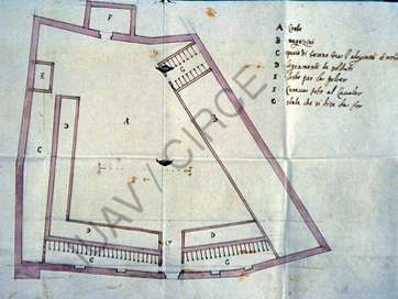 della struttura, non evidenzia ancora partizioni specifiche dell uso militare. 1628, Bernardino Marioni alloggiamenti militari. 10 0 60 m Prima metà del 1600 (XVII sec.