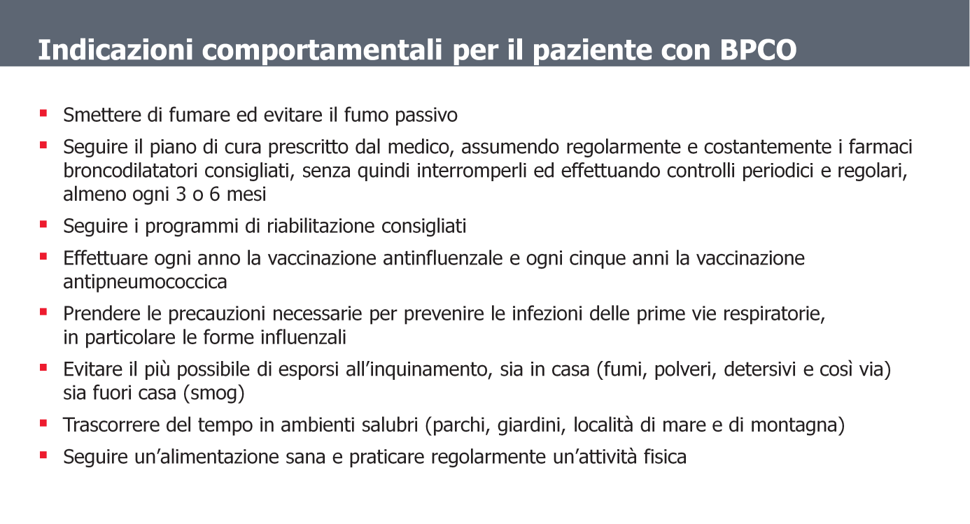 Per i pazienti affetti da BPCO è molto importante modificare il proprio stile di