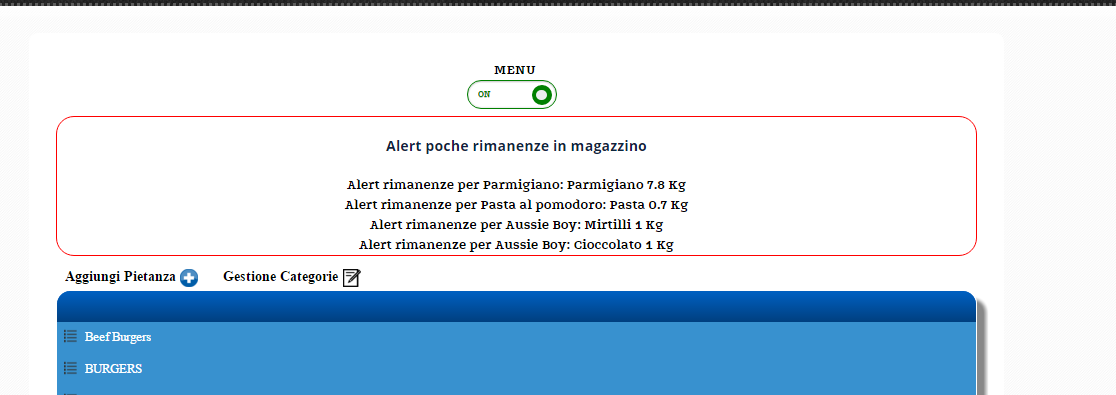 Durante l'inserimento di un elemento, se questo si trova già in magazzino le rimanenze andarnno sommandosi e la il costo medio dell'elemento andrà aggiornandosi prendendo in considerazione anche il