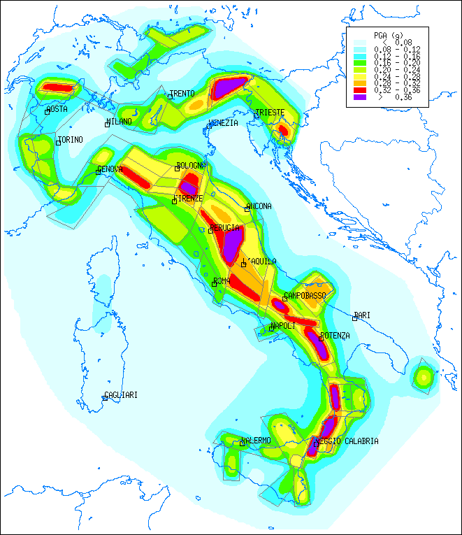 costiere calabre vengono raggiunti i valori massimi di pericolosità, corrispondenti agli effetti del X grado MCS.