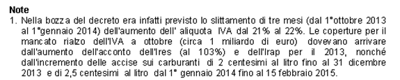 Quelle relative a prestazioni di servizi sono soggette all aliquota IVA vigente al momento di emissione della nota di variazione in aumento.