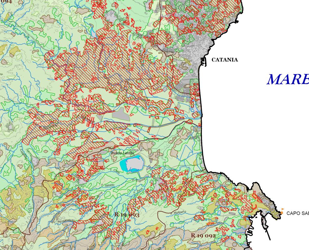 Regione Siciliana Figura 57: Particolare TAV C4 - Carta zone vulnerabili da nitrati di origine agricola Zona Marsala Fonte: Elaborazioni Gruppo di Lavoro PdG Sicilia e Servizi Figura 58: Particolare