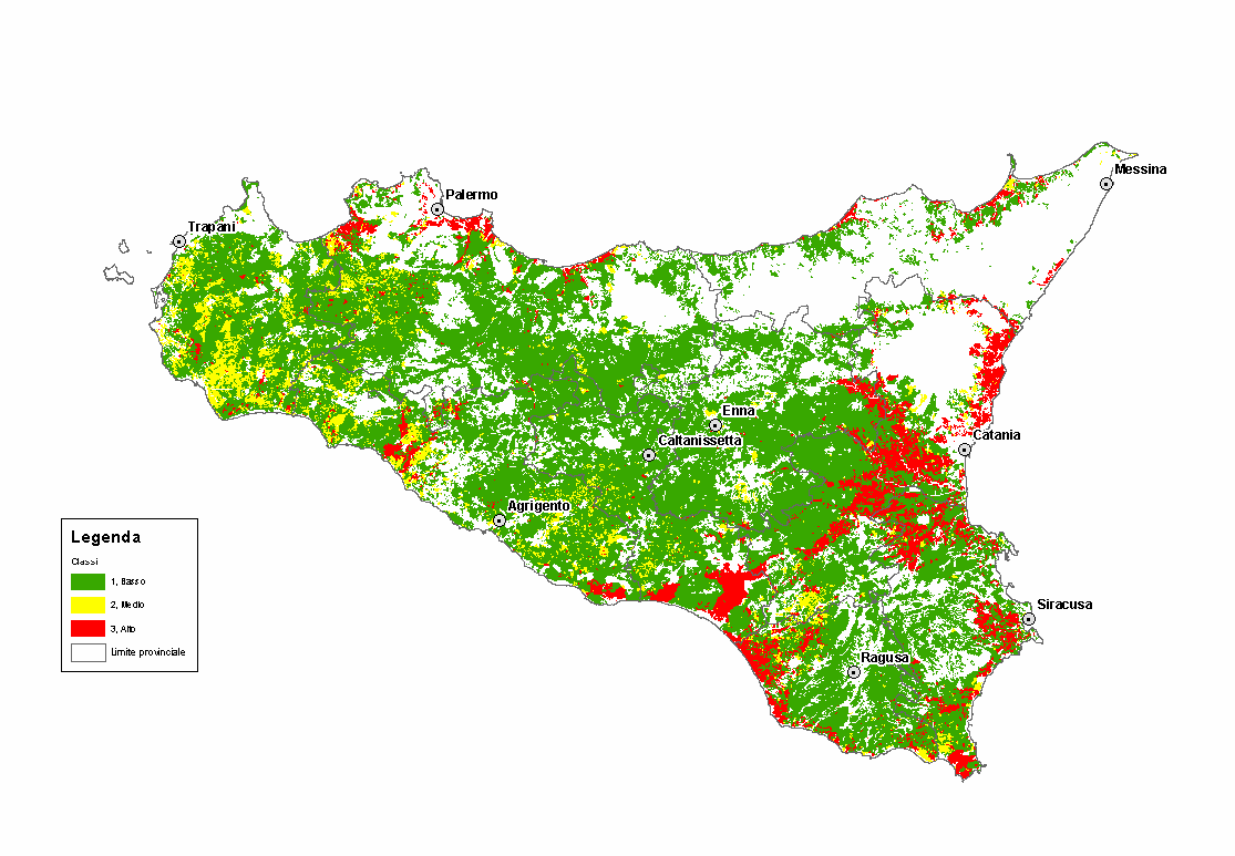 Piano di gestione del distretto idrografico della Sicilia Figura 59: Carta degli apporti agricoli di azoto Fonte: Regione Siciliana, D.D.G.. n.