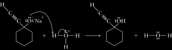 Addizione di anioni di alchini terminali (ioni acetiluro) L anione di un alchino terminale è un nucleofilo Addizione al gruppo carbonilico di aldeide/chetoni