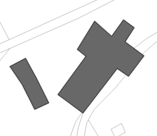 87. Molino Ceriani Inquadramento Aerofoto 2 Cascina non riportata nel rilievo del 990 Cartografia storica Deposito magazzino 2 Abitazione 3- Porcilaia 4- Stalla 5- Ricovero animali domestici 6-