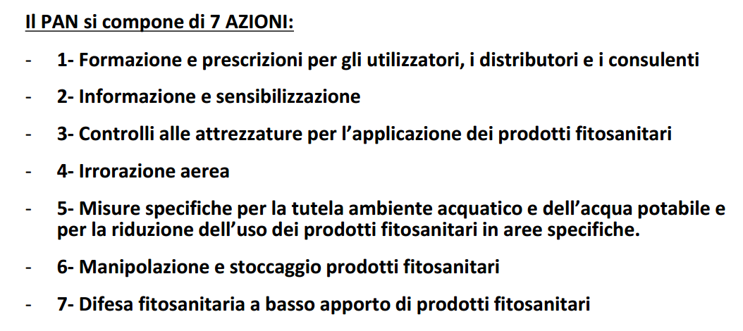 Piano di Azione Nazionale (PAN) VII ALLEGATI Allegato I: Obiettivi formativi Allegato II: Modalità di esecuzione del controllo Allegato III: Requisiti minimi delle attrezzature utilizzate per il