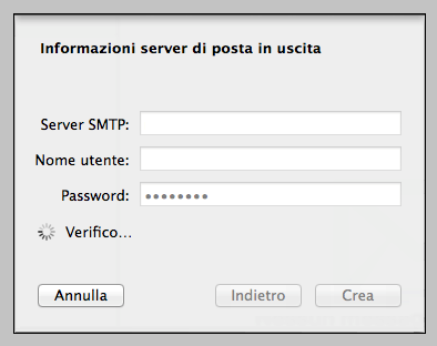 2.1.9 Attendere che il sistema termini l accesso al server: smtp.federvolley.it Figura 9 Accesso al server SMTP 2.1.10 Attendere che il sistema verifichi le configurazioni impostate: smtp.