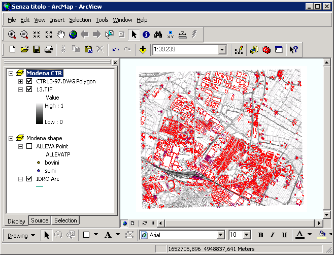 ArcMap frame attivo frame spento layer attivi possiamo avere più frame, per ognuno dei quali possono essere definite le proprietà