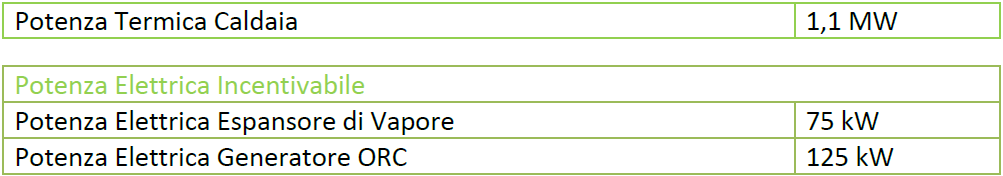 Possibili applicazioni COMBI CYCLE 200 CHP Massima tariffa onnicomprensiva Con potenza