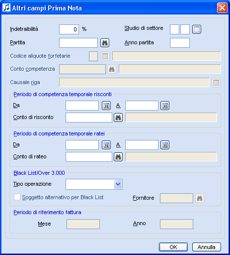 Sezione Data Registrazione: specificare il periodo di interesse. Nel campo Da data viene proposta la data successiva all ultima chiusura contabile nel campo A data la data di chiusura esercizio.