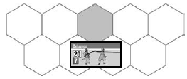Esempio di LOS e Pendio Ripido: un unità di Artiglieria nell esagono A ha una LOS a tutti gli esagoni eccetto quelli ombreggiati. Notate la zona cieca creata dal pendio (10.9.3).