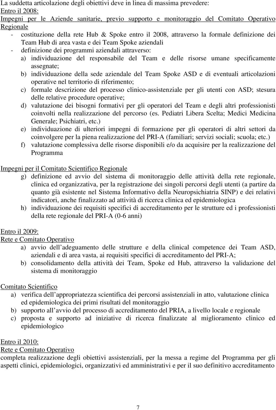 individuazione del responsabile del Team e delle risorse umane specificamente assegnate; b) individuazione della sede aziendale del Team Spoke ASD e di eventuali articolazioni operative nel