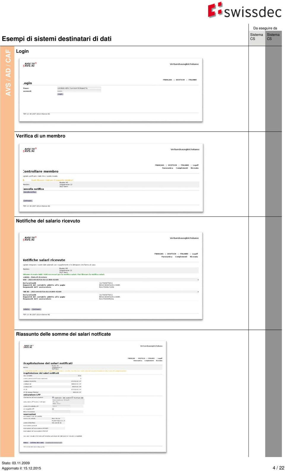 Notifiche del salario ricevuto Riassunto delle