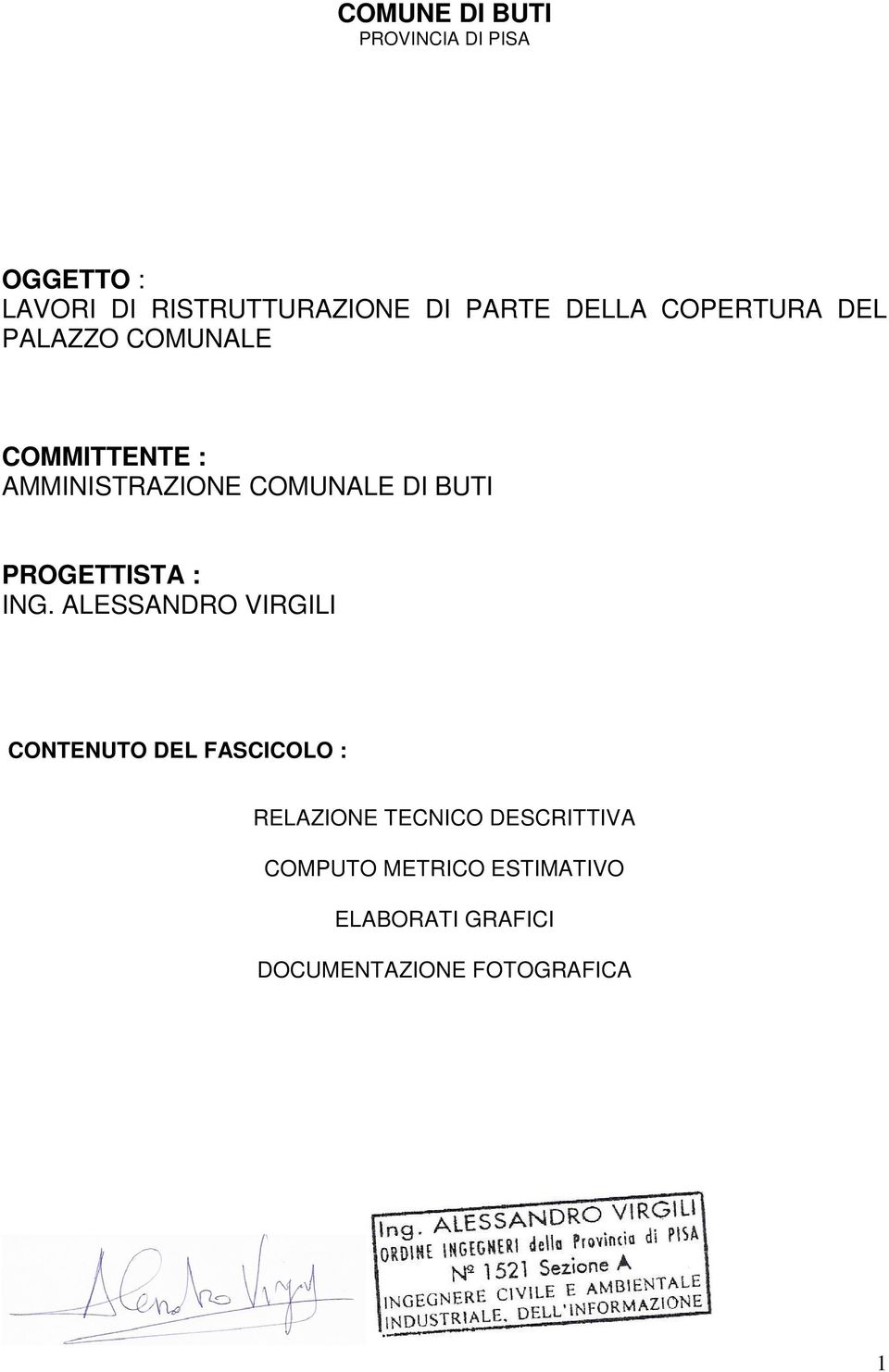 BUTI PROGETTISTA : ING.