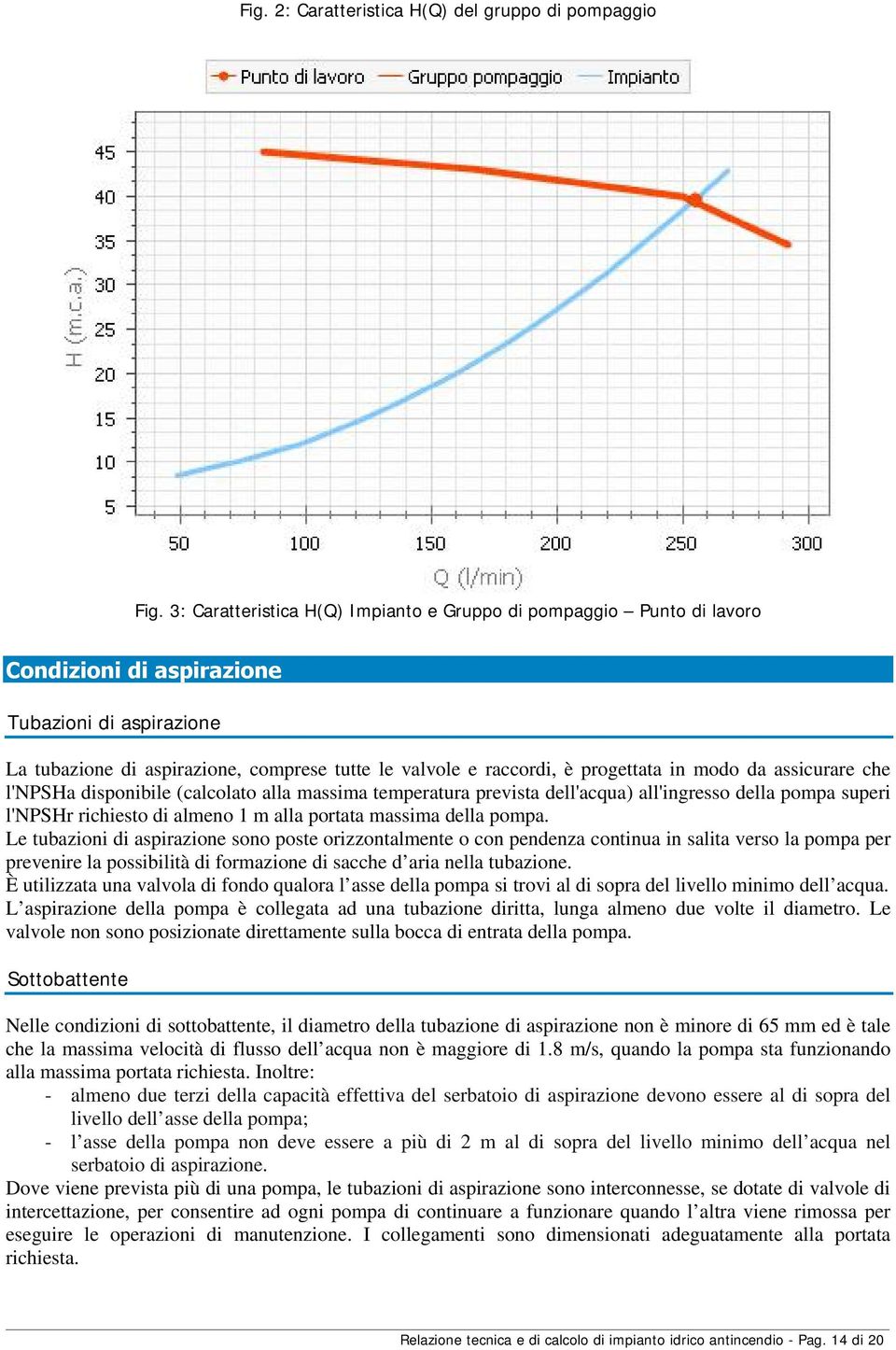 progettata in modo da assicurare che l'npsha disponibile (calcolato alla massima temperatura prevista dell'acqua) all'ingresso della pompa superi l'npshr richiesto di almeno 1 m alla portata massima