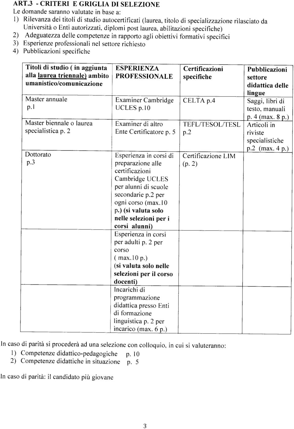 studio ( in ggiunt ll lure triennle) mbito umnistico/com u niczione Mster nnule p.l Mster biennle o lure specilistic p. 2 Dottorto p.3 ESPERIENZA PROFESSIONALE Exminer Cmbridge UCLES p.