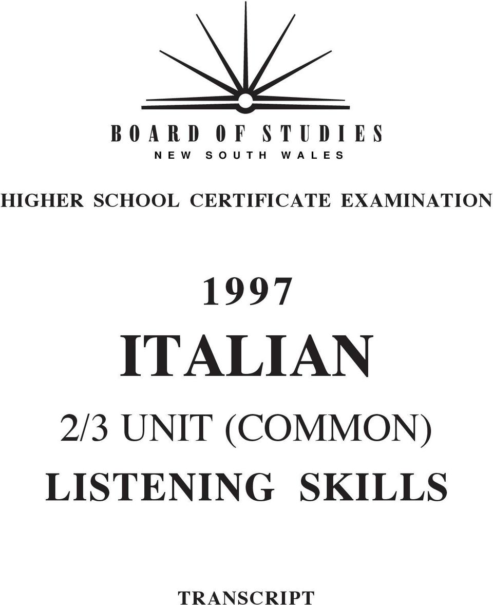 EXAMINATION 1997 ITALIAN 2/3