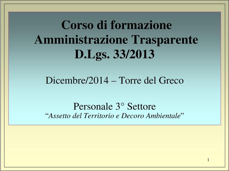 33/2013 Dicembre/2014 Torre del Greco