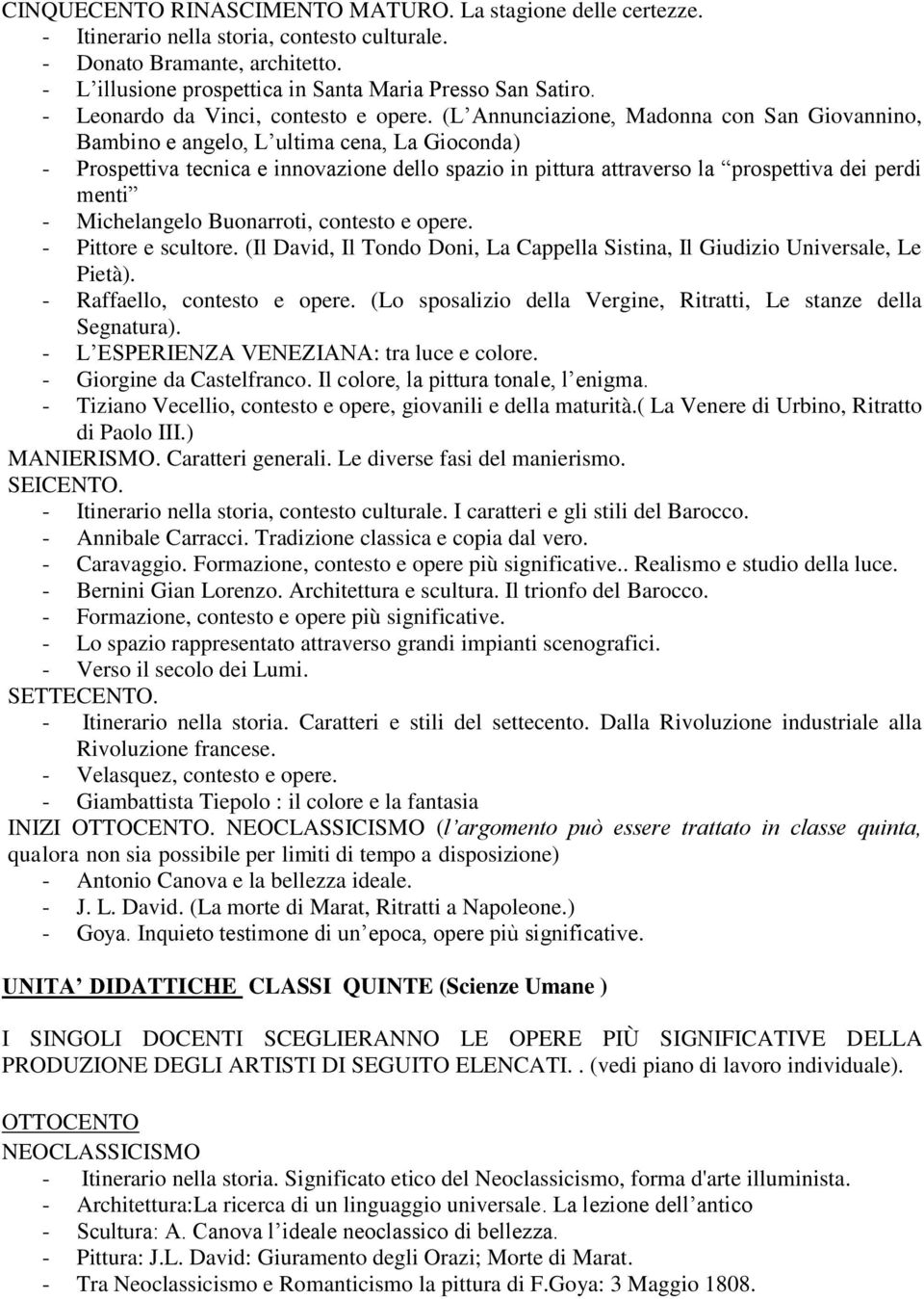 (L Annunciazione, Madonna con San Giovannino, Bambino e angelo, L ultima cena, La Gioconda) - Prospettiva tecnica e innovazione dello spazio in pittura attraverso la prospettiva dei perdi menti -