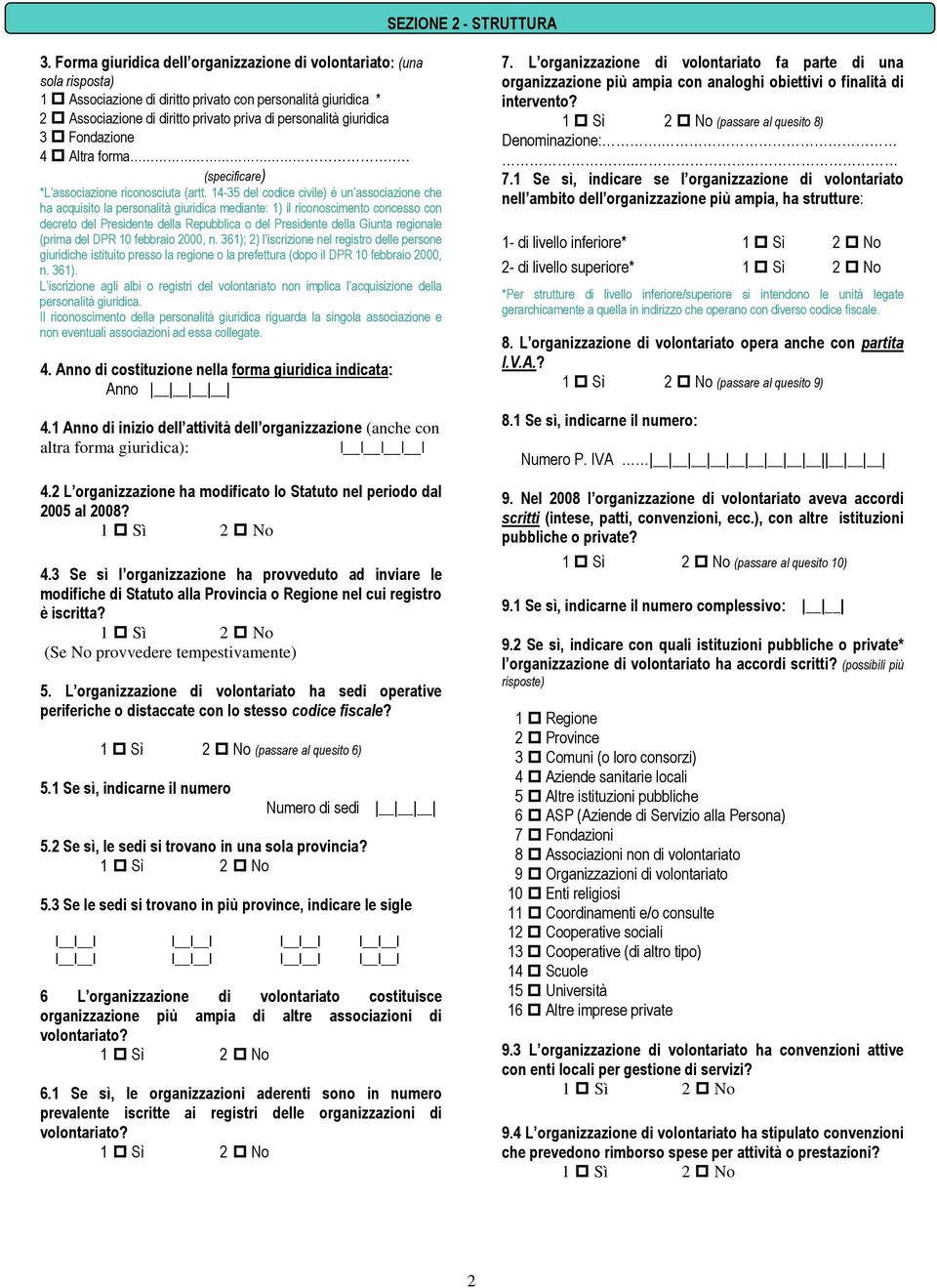 3 Fondazione 4 Altra forma.. *L associazione riconosciuta (artt.